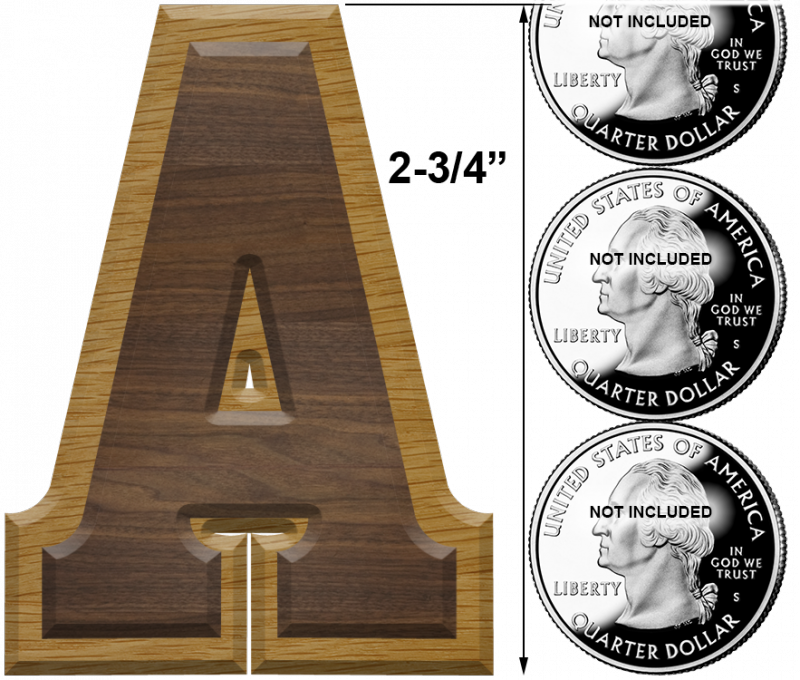Wooden Letters 2 3 4 Tall Solid Walnut On Oak