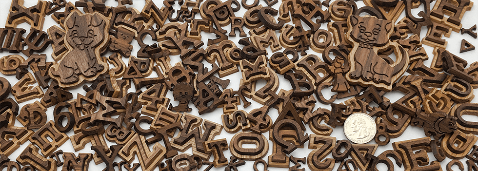 Wooden Letters English and Greek Alphabet, Numbers & Puncuation