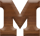 1/2 Inch Mini Wood Letter M - MU
