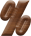 1/2 Inch Mini Wood Letter Percentage