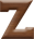 1/2 Inch Mini Wood Letter Z - ZETA