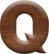3/4 Inch Extra Small Wood Letter Q
