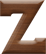 3/4 Inch Extra Small Wood Letter Z - ZETA