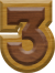7/8 Inch Ex-Small Double Raised Wood Letter #3