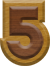 7/8 Inch Ex-Small Double Raised Wood Letter #5