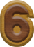 7/8 Inch Ex-Small Double Raised Wood Letter #6