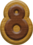 7/8 Inch Ex-Small Double Raised Wood Letter #8