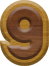 7/8 Inch Ex-Small Double Raised Wood Letter #9
