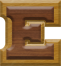 Ex-Small Double Raised Wood Letter E - EPSILON