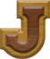 7/8 Inch Ex-Small Double Raised Wood Letter J
