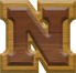 7/8 Inch Ex-Small Double Raised Wood Letter N - NU