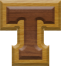 7/8 Inch Ex-Small Double Raised Wood Letter T - TAU