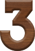 1 Inch Small Wood Letter #3