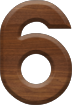 1 Inch Small Wood Letter #6