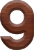 1 Inch Small Wood Letter #9