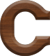 1 Inch Small Wood Letter C