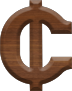 1 Inch Small Wood Letter CENT SIGN