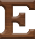 1 Inch Small Wood Letter E - EPSILON
