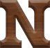 1 Inch Small Wood Letter N - NU