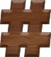 1 Inch Small Wood Letter NUMBER POUND