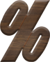1 Inch Small Wood Letter PERCENT