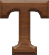 1 Inch Small Wood Letter T - TAU