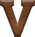 1 Inch Small Wood Letter V
