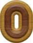 1-1/4 Inch Small Double Raised Wood Letter #0