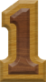 1-1/4 Inch Small Double Raised Wood Letter #1
