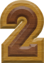 1-1/4 Inch Small Double Raised Wood Letter #2