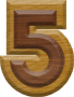 1-1/4 Inch Small Double Raised Wood Letter #5