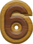 1-1/4 Inch Small Double Raised Wood Letter #6