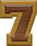 1-1/4 Inch Small Double Raised Wood Letter #7