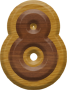 1-1/4 Inch Small Double Raised Wood Letter #8