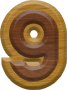 1-1/4 Inch Small Double Raised Wood Letter #9