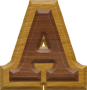 1-1/4 Inch Small Double Raised Wood Letter A - ALPHA