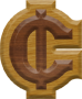 1-1/4 Inch Small Double Raised Wood Letter CENT SIGN