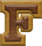 1-1/4 Inch Small Double Raised Wood Letter F