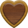 1-1/4 Inch Small Double Raised Wood Letter HEART