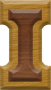 1-1/4 Inch Small Double Raised Wood Letter I - IOTA