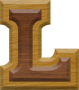 1-1/4 Inch Small Double Raised Wood Letter L
