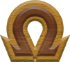 1-1/4 Inch Small Double Raised Wood Letter OMEGA