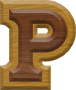 1-1/4 Inch Small Double Raised Wood Letter P - RHO