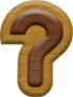1-1/4 Inch Small Double Raised Wood Letter QUESTION MARK
