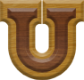 1-1/4 Inch Small Double Raised Wood Letter U