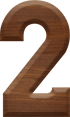 1-5/8 Inch Medium Wood Letter #2
