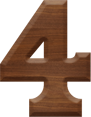 1-5/8 Inch Medium Wood Letter #4