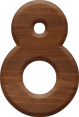 1-5/8 Inch Medium Wood Letter #8