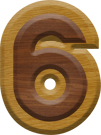 1-7/8 Inch Medium Double Raised Wood Letter #6
