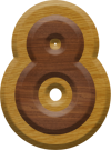 1-7/8 Inch Medium Double Raised Wood Letter #8